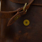 Mens Leather Laptop Bag - Dark Brown