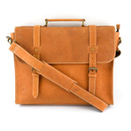 Mens Leather Laptop Bag - Tan Brown