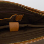 Mens Leather Laptop Bag - Tan Brown