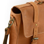 Mens Leather Laptop Bag - Tan Brown