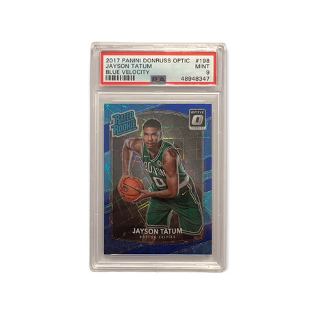 Jayson Tatum // 2017 Panini Donruss Optic Blue Velocity // Rookie Card // PSA 9 Mint