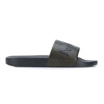 Bastien Leather Slides With Logo // Green (US: 8)