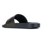 Bastien Leather Slides With Logo // Green (US: 8)