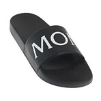 Bastien Leather Slides With Logo // Black (US: 6)