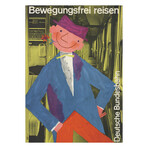Rastorfer // Travel Freely// German Federal Railroad // 1960 Offset Lithograph