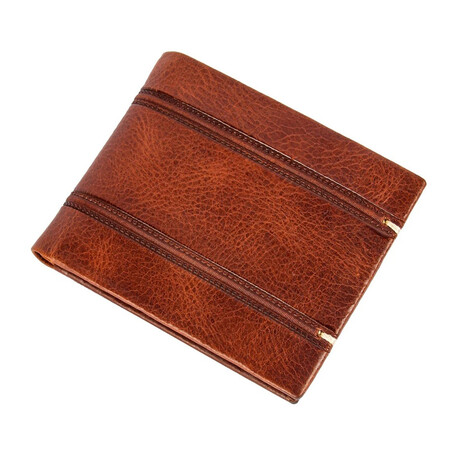 Bifold Buff Leather Wallet // Brown