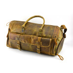 Genuine Leather Duffel Bag + Weekend Luggage Bag //  Brown