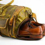 Genuine Leather Duffel Bag + Weekend Luggage Bag //  Brown