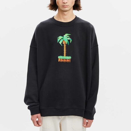 BRICKTOWN x SONIC THE HEDGEHOG // Lonely Palm Tree Sweatshirt // Black (X-Small)