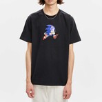 BRICKTOWN x SONIC THE HEDGEHOG // Sonic Jumping T-Shirt // Black (X-Small)