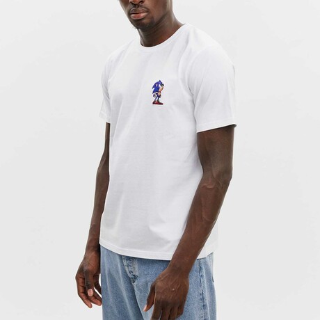 BRICKTOWN x SONIC THE HEDGEHOG // Sonic Looking up T-Shirt // White (X-Small)