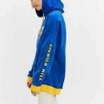 BRICKTOWN x SONIC THE HEDGEHOG // Emerald Hill Badge Hoodie // Blue (Large)