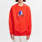 BRICKTOWN x SONIC THE HEDGEHOG // Sonic Jumping Sweatshirt // Red (X-Small)