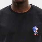 BRICKTOWN x SONIC THE HEDGEHOG // Sonic Looking up T-Shirt // Black (X-Small)