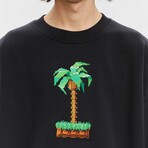 BRICKTOWN x SONIC THE HEDGEHOG // Lonely Palm Tree Sweatshirt // Black (X-Small)