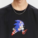 BRICKTOWN x SONIC THE HEDGEHOG // Sonic Jumping T-Shirt // Black (X-Small)