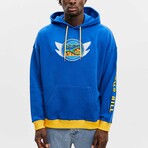 BRICKTOWN x SONIC THE HEDGEHOG // Emerald Hill Badge Hoodie // Blue (Large)