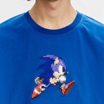 BRICKTOWN x SONIC THE HEDGEHOG // Sonic Jumping T-Shirt // Blue (X-Small)