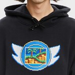 BRICKTOWN x SONIC THE HEDGEHOG // Emerald Hill Badge Hoodie // Black (X-Small)