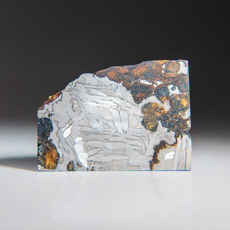 Genuine Natural Seymchan Pallasite Meteorite Slice with acrylic display stand // 39 g