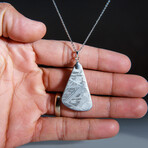 Genuine Natural Muonionalusta Meteorite Pendant with 18" Sterling Silver Chain // 7.1g