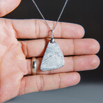 Genuine Natural Muonionalusta Meteorite Pendant with 18" Sterling Silver Chain // 7.8g