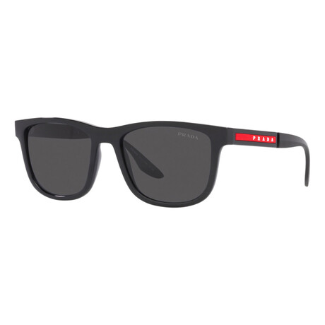 Men's Linea Rossa PS04XS-1AB5S0 Sunglasses // Black + Dark Gray Lens