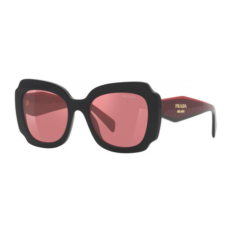 Women's Fashion PR16YS-1AB06Q Sunglasses // Black + Red Mirror Internal Silver Lens