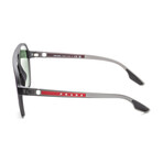 Men's Linea Rossa PS06WS-13C08R Sunglasses // Gray Transparent Rubber + Light Green Mirror Blue