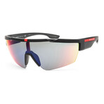 Men's Linea Rossa PS03XS-DG008F-0 Sunglasses // Black + Dark Gray Mirror Blue-Red