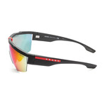 Men's Linea Rossa PS03XS-DG008F-0 Sunglasses // Black + Dark Gray Mirror Blue-Red