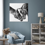 Kindred Colts Frameless Free Floating Reverse Printed Tempered Art Glass Wall Art