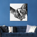 Kindred Colts Frameless Free Floating Reverse Printed Tempered Art Glass Wall Art