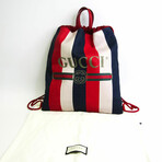 Gucci // Drawstring Backpack // Blue + Red + White // Pre-Owned