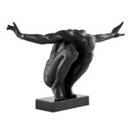 Saluting Man Sculpture // Large (Matte Black)