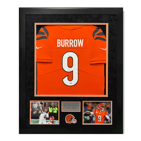 JOE BURROW Framed Jersey Autographed Cincinnati Bengals LED Frame