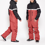 Oneskee Men's Mark VII 25k Ski Suit // Burgundy + Black (M)