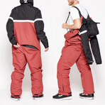 Oneskee Men's Mark VII 25k Ski Suit // Burgundy + Black (S)