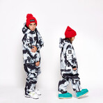 Oneskee Mini 2 in 1 Technical Snow Suit // Black White Tie Dye (XS)