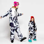 Oneskee Mini 2 in 1 Technical Snow Suit // Black White Tie Dye (S)