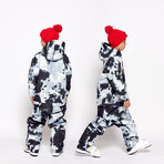 Oneskee Mini 2 in 1 Technical Snow Suit // Black White Tie Dye (XS)