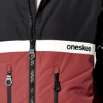 Oneskee Men's Mark VII 25k Ski Suit // Burgundy + Black (M)