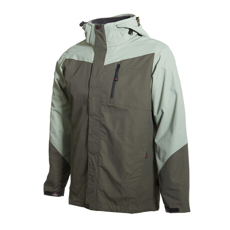 Outdoor Hooded Explorer Parka Raincoat // Olive Green (S)