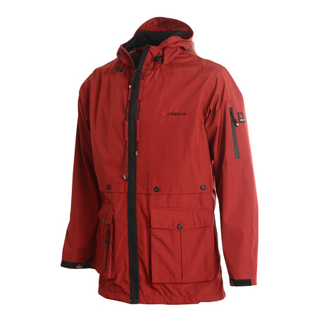 Outdoor Hooded Explorer Parka / Raincoat // Burgundy (S)