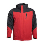 Outdoor Hooded Explorer Parka Raincoat // Red (XL)