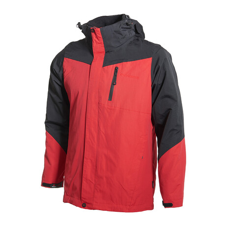 Outdoor Hooded Explorer Parka Raincoat // Red (S)