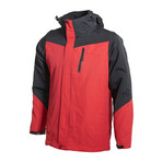 Outdoor Hooded Explorer Parka Raincoat // Red (L)