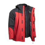 Outdoor Hooded Explorer Parka Raincoat // Red (XL)