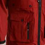 Outdoor Hooded Explorer Parka / Raincoat // Burgundy (L)