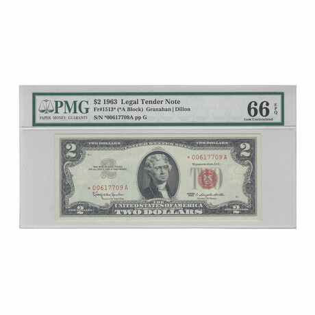 1963 $2 STAR Legal Tender // #709 // PMG 66 Gem Uncirculated EPQ